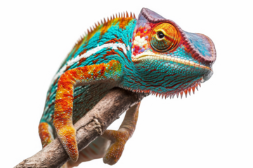 chameleon on a white background