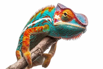 Verduisterende gordijnen chameleon on a white background © DrexDesign