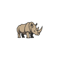 Fototapeta premium Rhinoceros Vector Logo Design