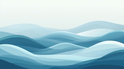 Fototapeta premium Abstract waves in soothing shades of blue create a tranquil and serene atmosphere.
