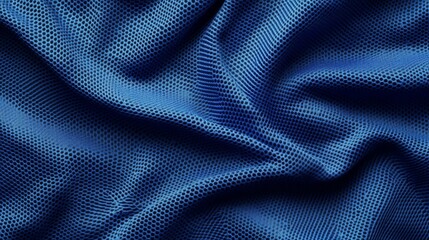Close-up of vibrant royal blue mesh fabric.