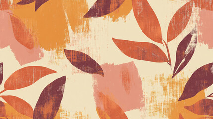 Colorful leaf pattern on textured background showcasing autumn hues and natural elements