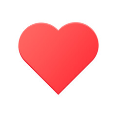 Red heart on the transparent background. Vector illustration.