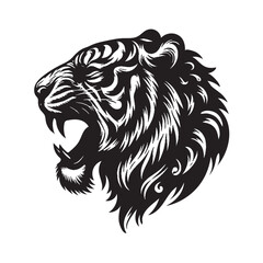 Tiger silhouette vector file isolated on white background