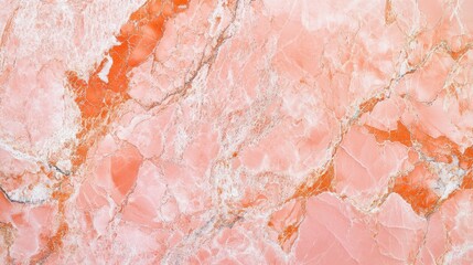 Fototapeta premium Warm peach-pink marble with soft feathered textures and delicate veins