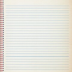 Naklejka premium Blank Lined Notebook Page with Red Spiral Binding, Ready for Notes, Ideas, and Creative Writing on Textured Paper Surface