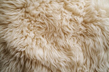 Close-up of a soft, beige faux fur texture.