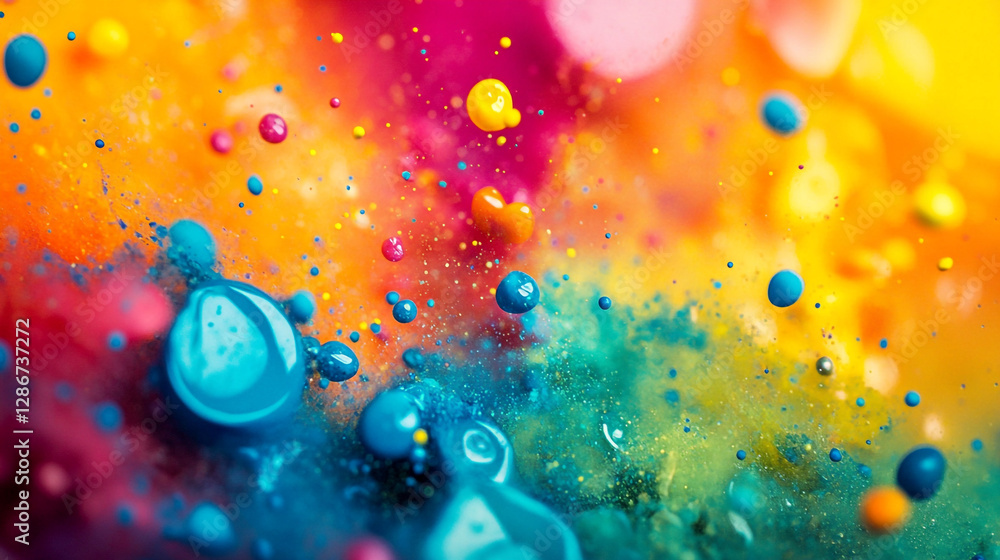 Aufkleber colorful splashes of paint create vibrant patterns in artistic expression