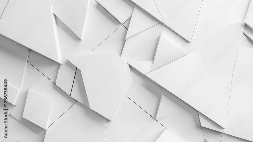Poster modern geometric patterns create a striking visual texture on a white surface