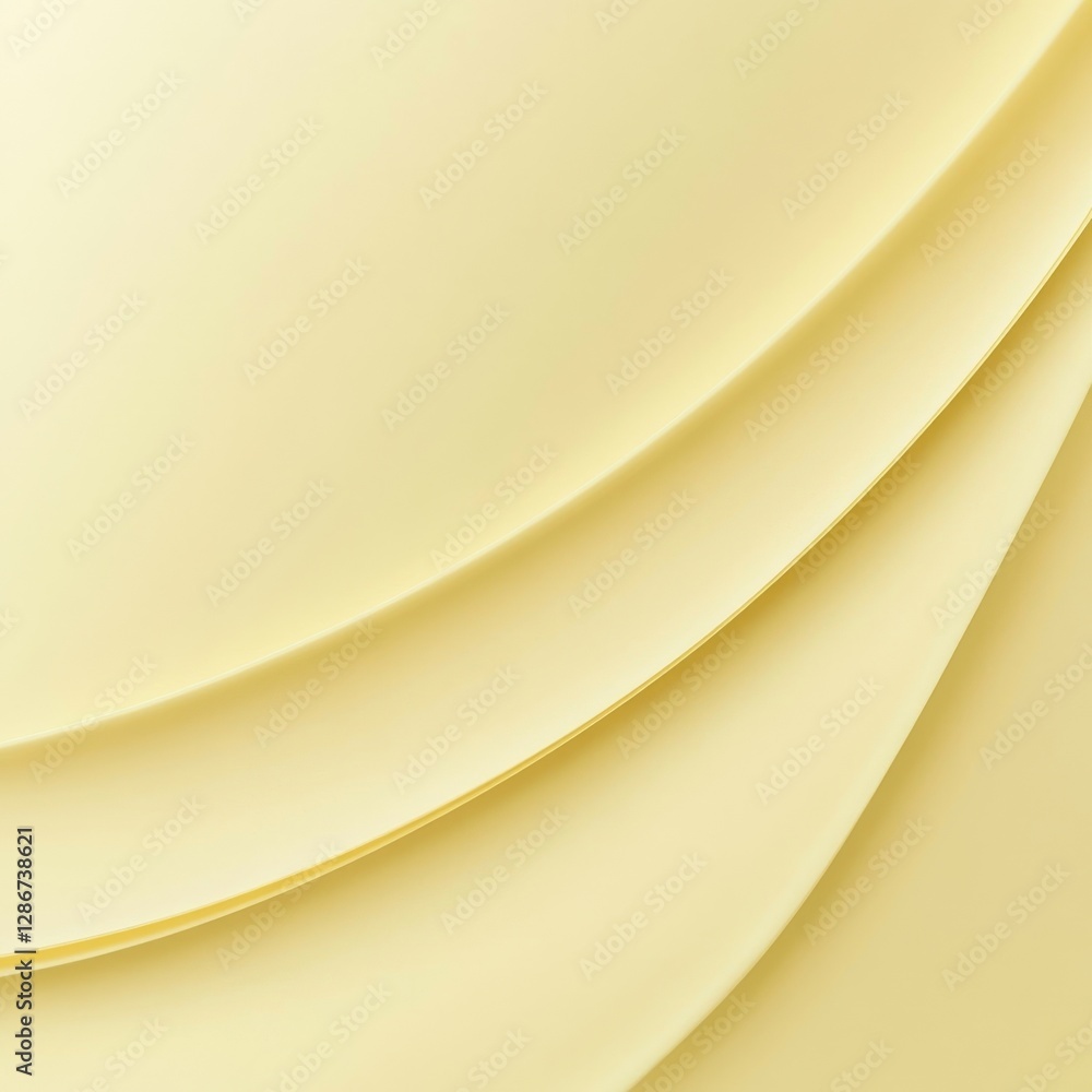 Poster Delicate Yellow Paper Layers: A Subtle Abstract Composition with Soft Light and Gentle Curves for Elegant Backgrounds