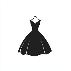 Obraz premium Elegant Black Dress Silhouette on Mannequin, Chic Fashion Illustration for Designers and Style Enthusiasts