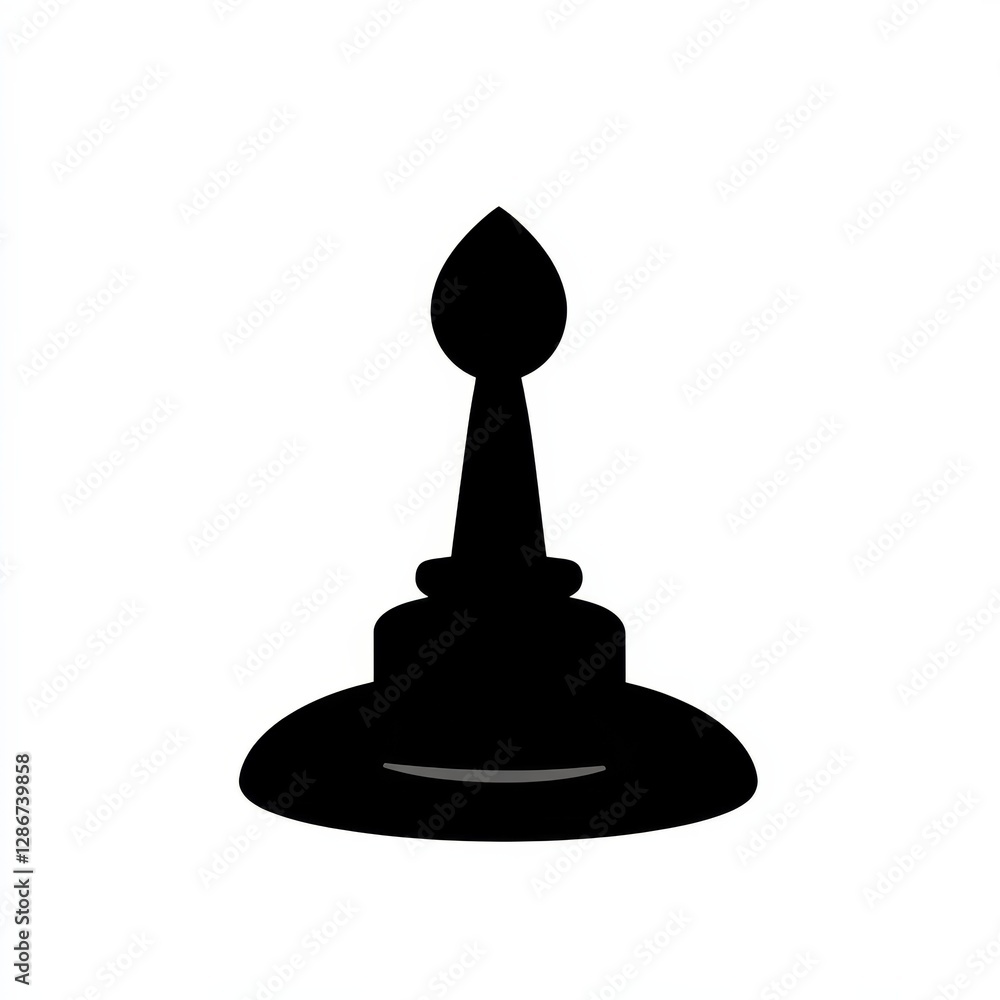 Aufkleber Elegant Black Silhouette: A Mysterious Object with Teardrop Top on a White Background