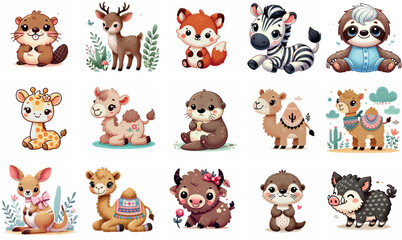 Bulk Baby Animal Illustrations for Nursery Decor