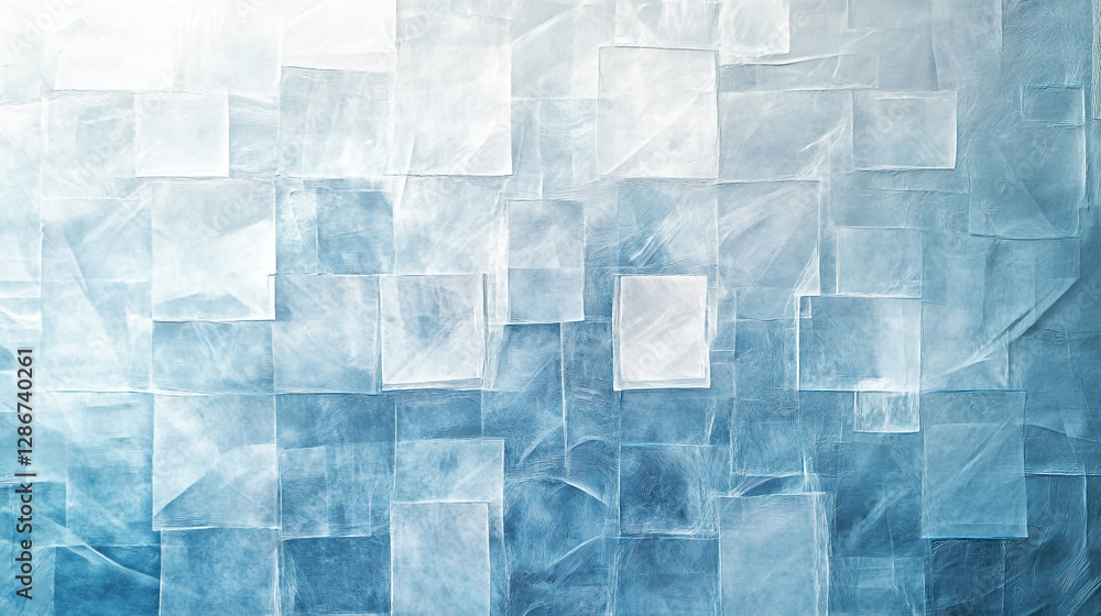Poster abstract blue and white textured background with varying shades and patterns