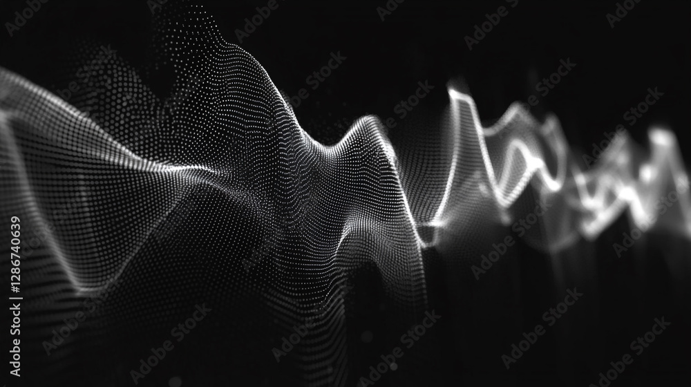 Aufkleber visual representation of sound waves in black and white showcasing dynamic motion and rhythm