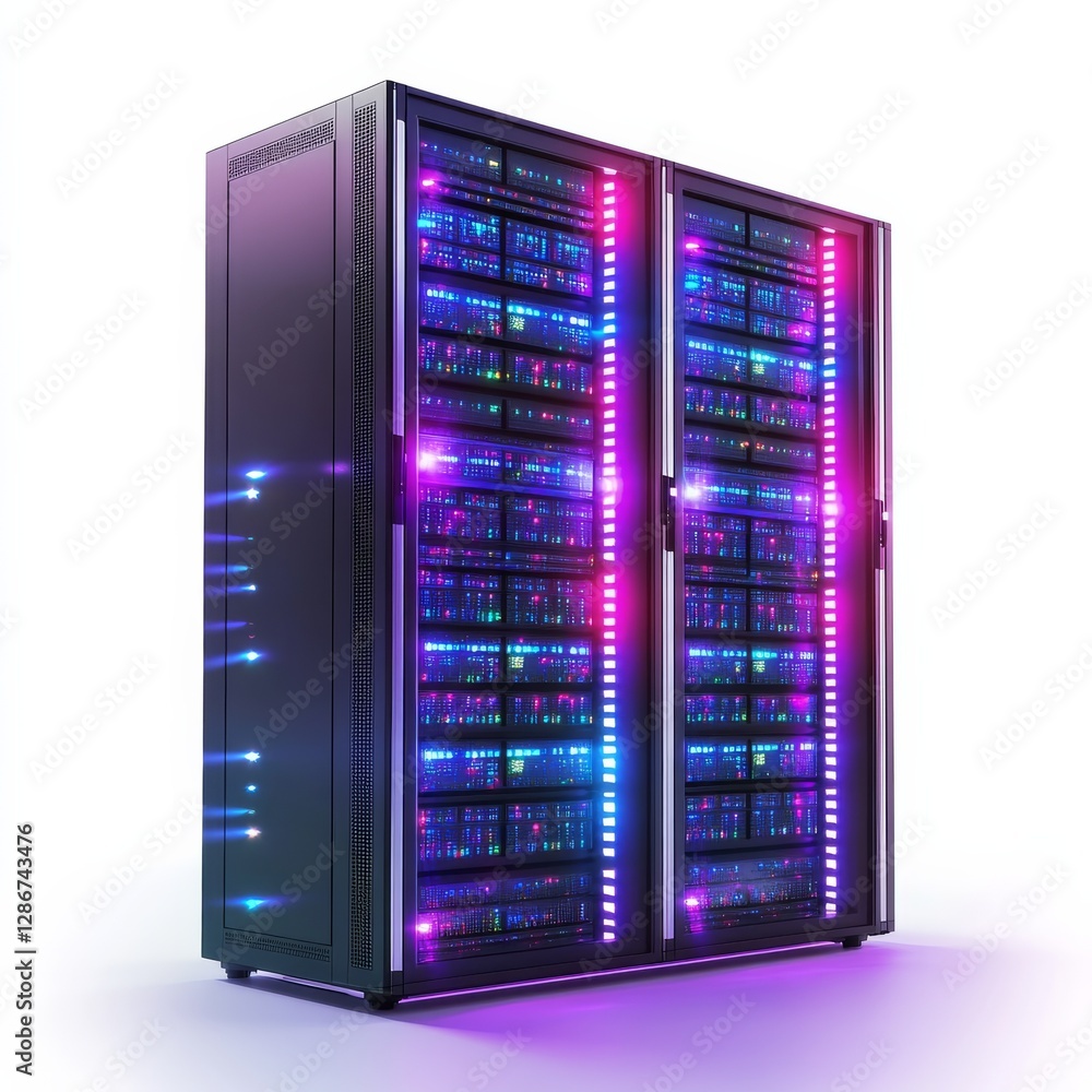 Leinwandbilder illuminated data center servers: a powerful illustration of cloud computing and modern information t