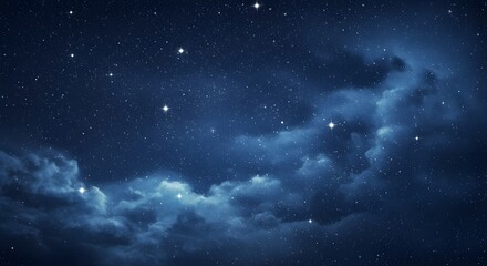 starry night sky with stars and clouds