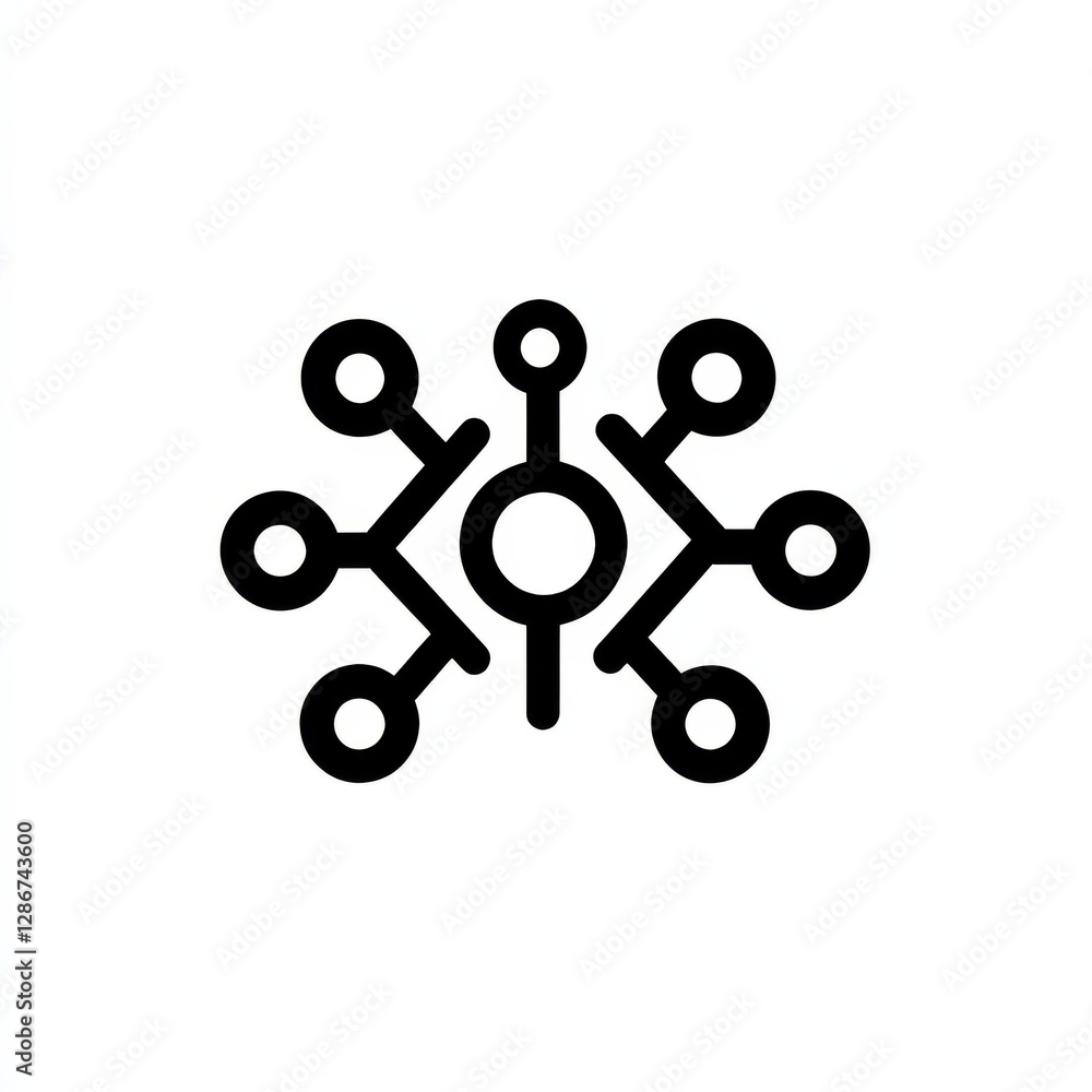 Aufkleber intricate network: a detailed illustration of connected circles and lines in a symmetrical arrangeme