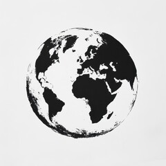 Obraz premium Minimalist black and white earth illustration