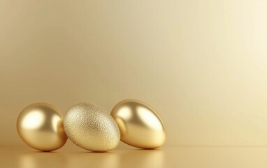 Easter Gold 3d background minimalistic mockup with space for text