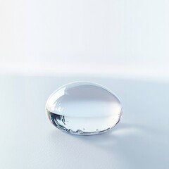 Minimalist Still Life: A Single Droplet of Water on a Textured Surface, Reflecting Light and Creating a Sense of Serenity