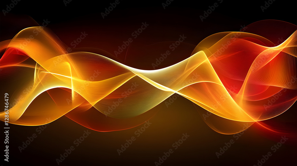 Poster abstract background featuring waves and lines with a futuristic geometric design in vibrant colors