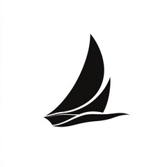 Fototapeta premium Sailing Elegance: A Minimalist Black and White Depiction of a Sailboat Gliding Across the Water, a Symbol of Freedom and Adventure