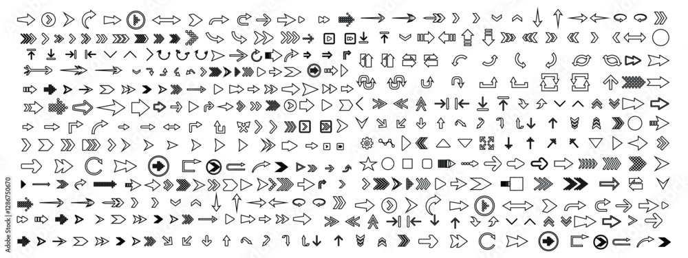 Poster arrow icon. mega set of vector arrows all arrow icon vector design