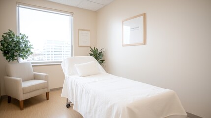 Modern beige consultation room with window
