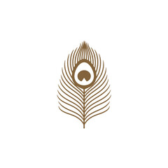 Peacock Eye Feather Vector Logo Design