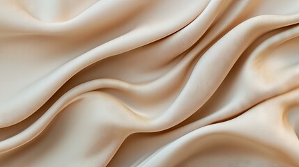 Obraz premium Gorgeous, soft, and flowing beige and light brown luxury fabric texture