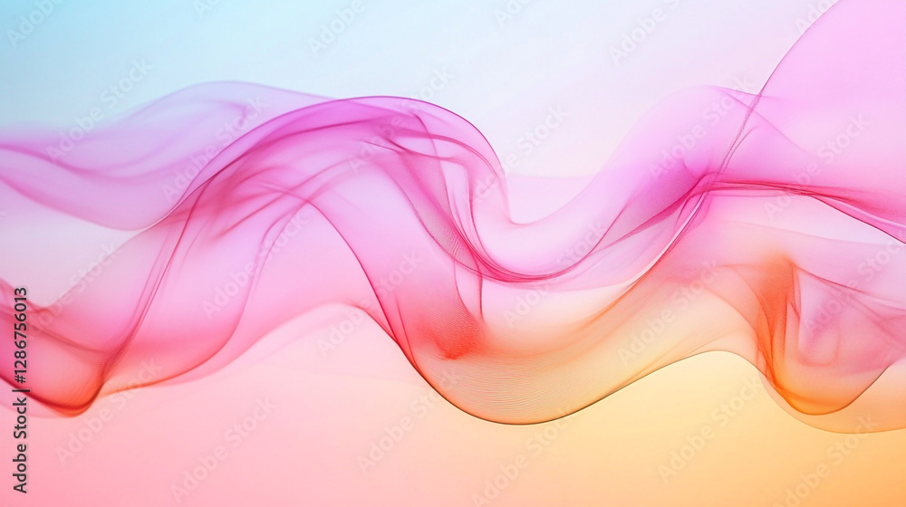 Poster colorful flowing patterns create a serene atmosphere in a bright gradient background