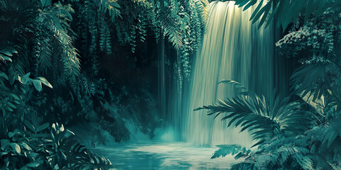 Turquoise Waterfall Flow
