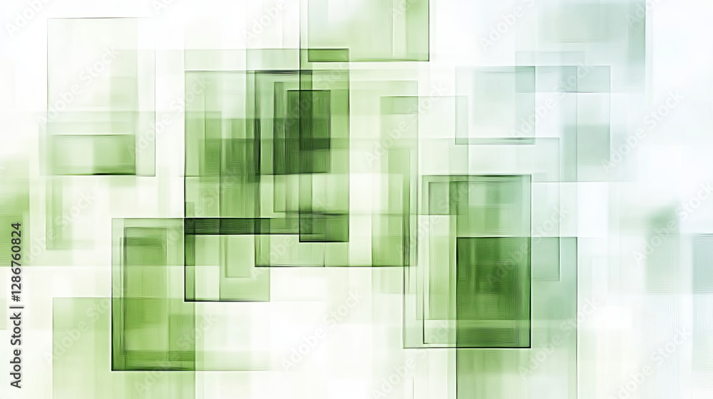 Poster abstract vector background with white and green transparent rectangles