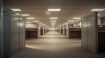Naklejka premium corridor in a modern building,generative ai illustration