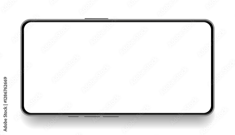 Aufkleber Realistic smartphone mockup. Mobile phone vector with isolated on white background. Device front view. 3D mobile phone with shadow. Realistic, high quality smart phone mockup for ui ux presentation.