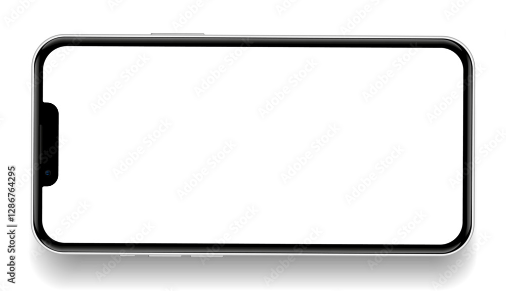 Poster realistic smartphone mockup. mobile phone vector with isolated on white background. device front vie