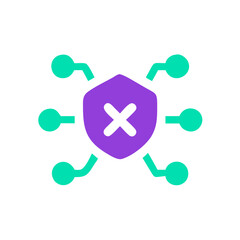 Obraz premium Digital security shield with network connections, cybersecurity concept