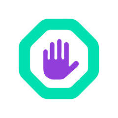 Obraz premium Stop gesture in vibrant design, digital communication concept