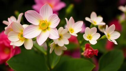 Fototapeta premium Delicate Pink and White Flowers in Full Bloom