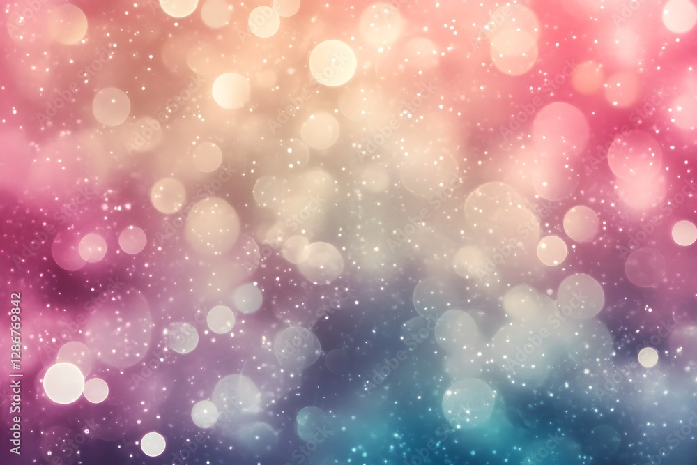 Poster abstract bokeh background with pastel colors and sparkling lights