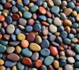 Vibrant, multicolored pebbles forming a textured background  , colorful background, small, natural background
