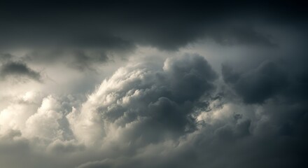 Dramatic stormscape, Swirling clouds of a potent typhoon captured up close