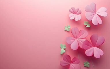 Naklejka premium Saint Patrick Day Hot Pink 3d background minimalistic mockup with space for text