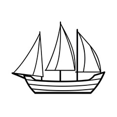 Lugger Outline Vector for Stickers and Merchandise