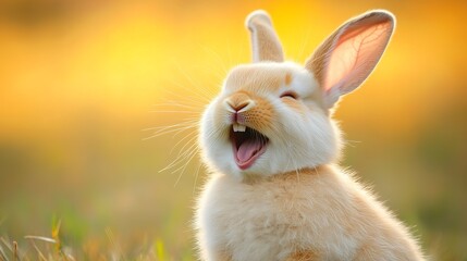 Adorable Fluffy White Bunny Rabbit: Perfect for Easter, spring, pet, animal, children's book illustrations, cards, website design, blog posts, social 