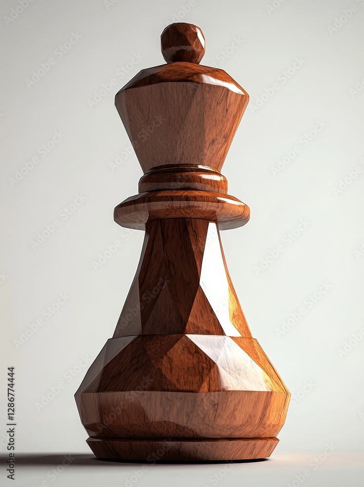 Poster modern triangulation with reflection is utilized in this low poly 3d design of a pawn chess piece