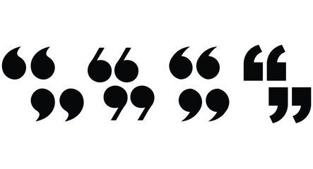 Quotes quotation marks black vector icon set.  eps10
