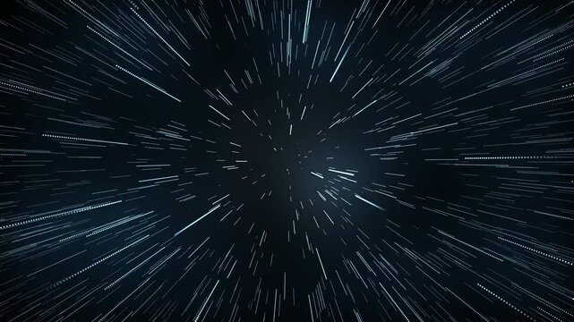 Abstract hyperspace jump light speed animation with light warp and glow effect, concepts, ideas, 4k