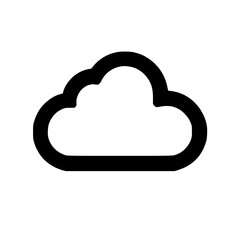 Cloud icon, weather symbol, thick black outline, no background